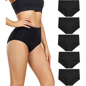 Women's Cotton High Waisted Full Coverage Briefs 5 Pack Regular Plus